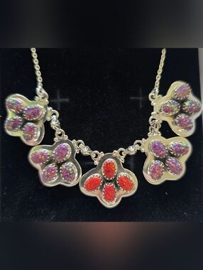 Opal Necklace In Sterling Silver